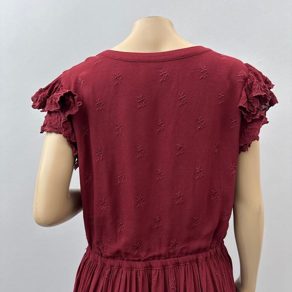 Rachel Parcell Lace Scarlet Embroidered Pleated Midi A-line Dress Red Size XL - Picture 10 of 15
